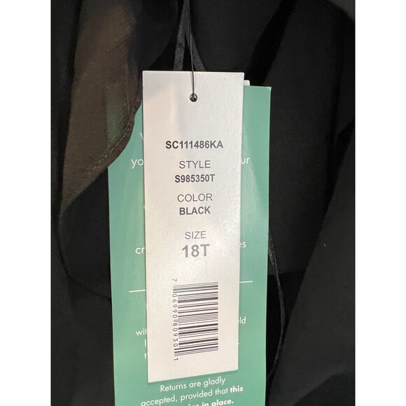 NWT Scarlett Tiered Dress Womens Size 18T Black Cold Shoulder Cocktail Dress - Picture 7 of 10